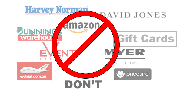 do not use your points with these retailers